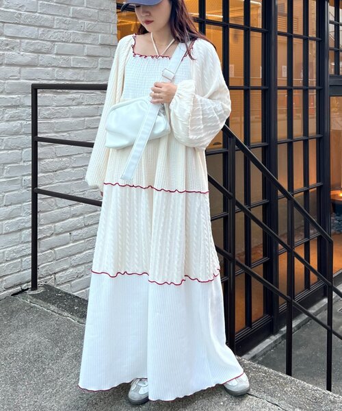 「HELLO.SANFRANCISCO」 長袖ワンピース ONE SIZE チャコールグレー レディース_画像3