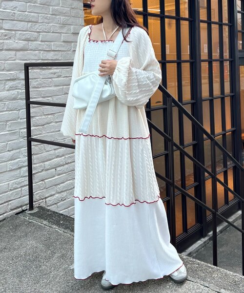 「HELLO.SANFRANCISCO」 長袖ワンピース ONE SIZE チャコールグレー レディース_画像4