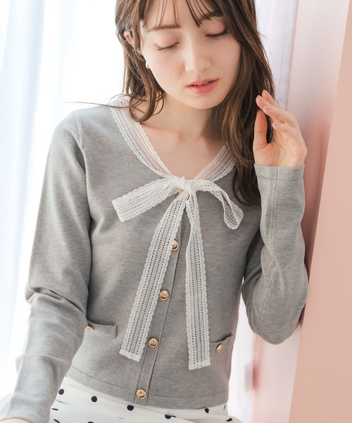 【美品】MISCH MASCH ミッシュマッシュ2WAYボウタイニット　モカ MISCH MASCH（ミッシュマッシュ） ニット セーター 2026春夏新作