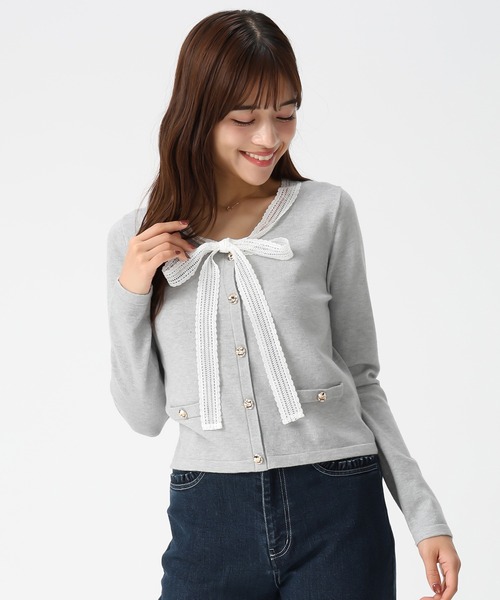 【美品】MISCH MASCH ミッシュマッシュ2WAYボウタイニット　モカ MISCH MASCH（ミッシュマッシュ） ニット セーター ボウタイビスチェ