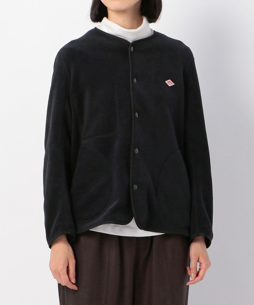 DANTON ブラック ノーカラージャケット 34 Danton（ダントン） ノーカラージャケット 34 ブラック レディース