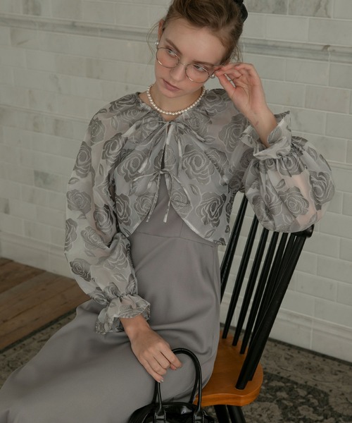 「BONLECILL noir」 コンビワンピース FREE グレー レディース_画像3