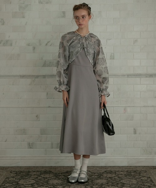 「BONLECILL noir」 コンビワンピース FREE グレー レディース_画像4