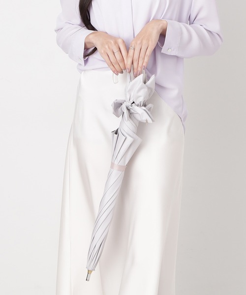 LANVIN en Bleu 傘 一級遮光 遮熱 晴雨兼用日傘 長傘 リボン＆リボン