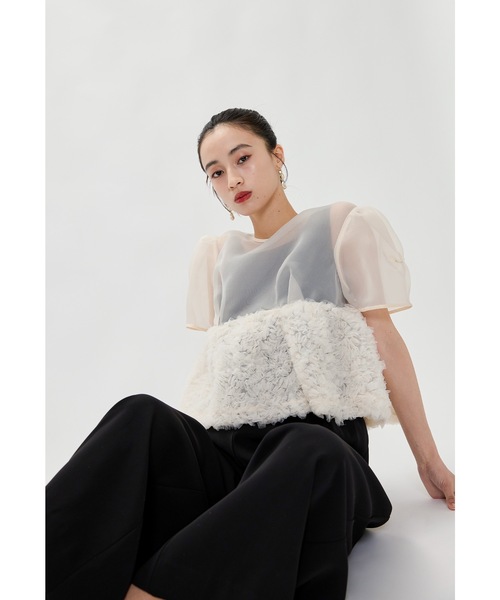 「niana」 セットアップ S ベージュ×ブラック レディース