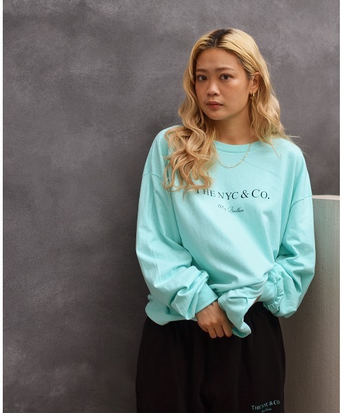 「68&BROTHERS」 長袖Tシャツ X-LARGE アクア メンズ_画像7