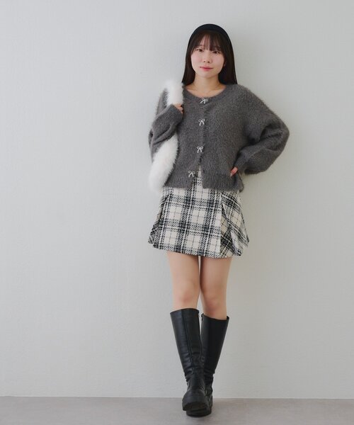 「continuer de NICE CLAUP」 ミニスカート FREE レッド レディース_画像4