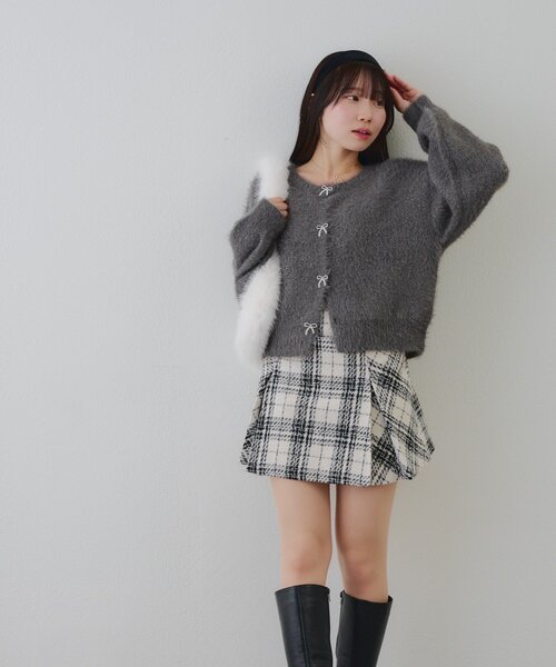 「continuer de NICE CLAUP」 ミニスカート FREE レッド レディース_画像7