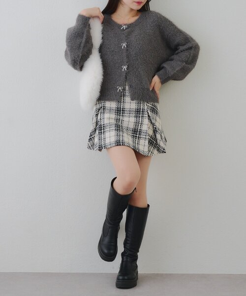 「continuer de NICE CLAUP」 ミニスカート FREE レッド レディース_画像8