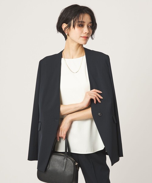 ブラウス シャツ クルーネック ショートスリーブ ブラウス マシンウォッシャブル UVカット レディースの画像