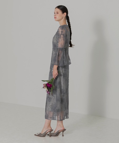 「Leja」 7分袖ワンピース MEDIUM ブルー レディースの画像