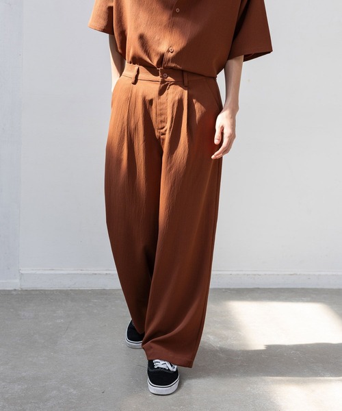 v*a様 JURGEN LEHL ウール ガウチョパンツ ワイドパンツ アンゴラ LAKOLE（ラコレ） ワイドパンツ パンツ 楊柳ジャガードトラウザー