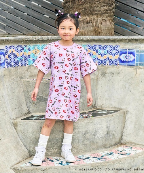 「X-girl Stages」 「KIDS」半袖ワンピース 110cm ブラック キッズ_画像4