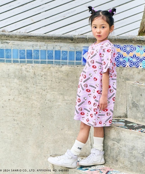 「X-girl Stages」 「KIDS」半袖ワンピース 110cm ブラック キッズ_画像6