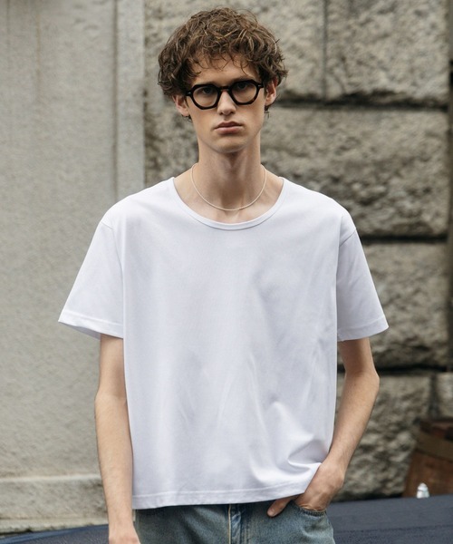 LURAKU tシャツ 「LURAKU」Loose Neck Cropped Tee / ルーズネック