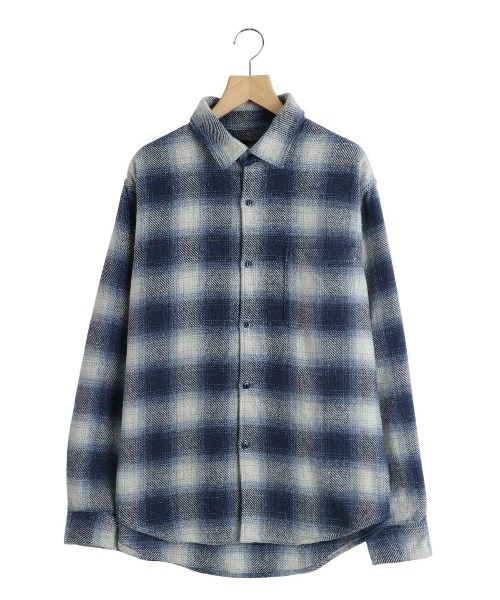 REMI RELIEF NAVY LABEL ツイードオンブレチェックシャツ REMI RELIEF NAVY LABEL シャツ / レミレリーフ ネイビーレーベル