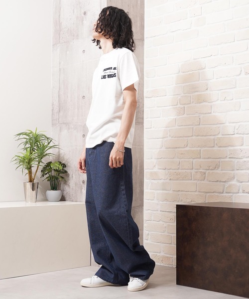 ワイドパンツ ジーンズ リップデニム＆ヒッコリー バレルレッグパンツ