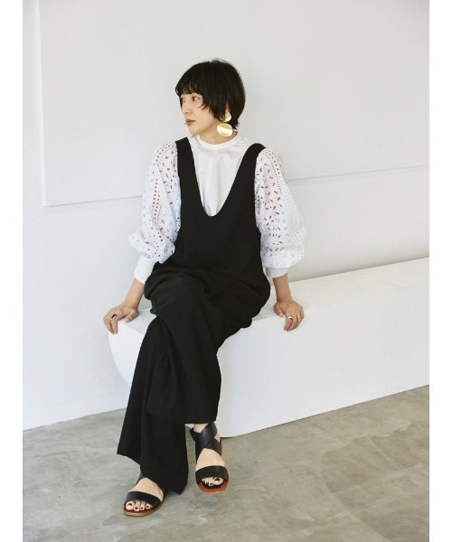 「TODAYFUL」 オーバーオール 36inch ブラック レディース_画像2