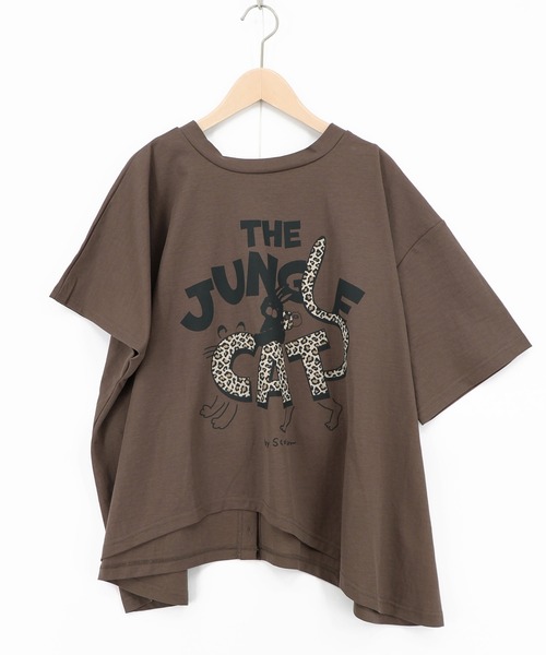 ヒョウ柄★Ｓサイズ ScoLar（スカラー） tシャツ 半袖 162702：ヒョウ柄ロゴ乗りラビル