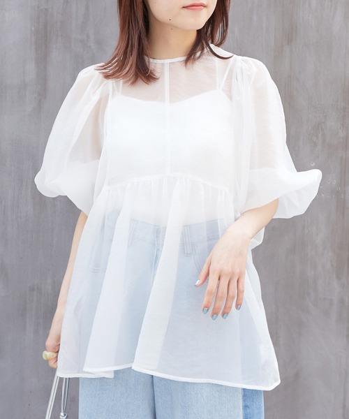 w closet（ダブルクローゼット） 7分袖チュニック FREE ホワイト