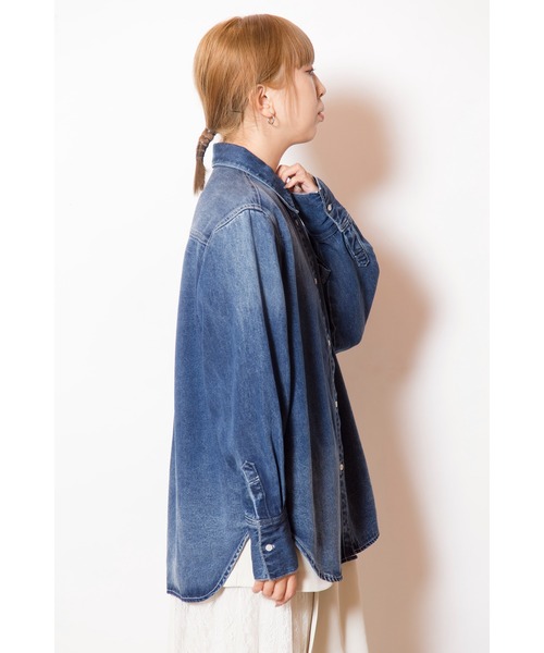 「OSMOSIS」 「loaf」長袖シャツ ONE SIZE ライトブルー レディース_画像9