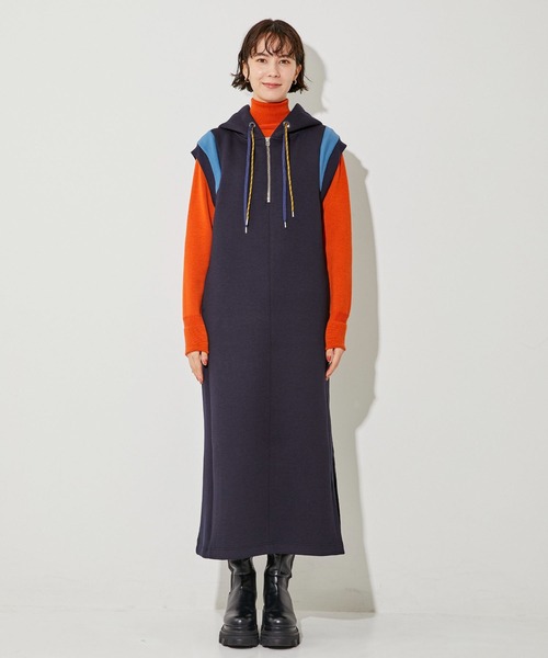 「A + TOKYO」 ノースリーブワンピース 2 グレー レディース_画像4