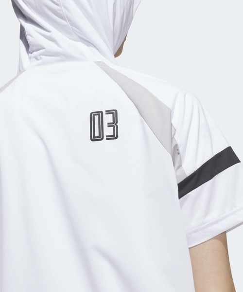 adidas（アディダス） ブルゾン アウター ハーフジップ フード付き
