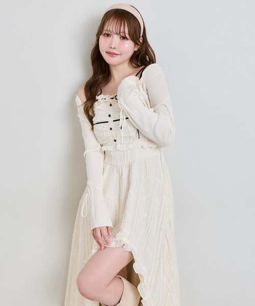 PLEATS PLEASE ボレロ ホワイトカーディガンのみ one after another NICE CLAUP カーディガン プリーツボレロ