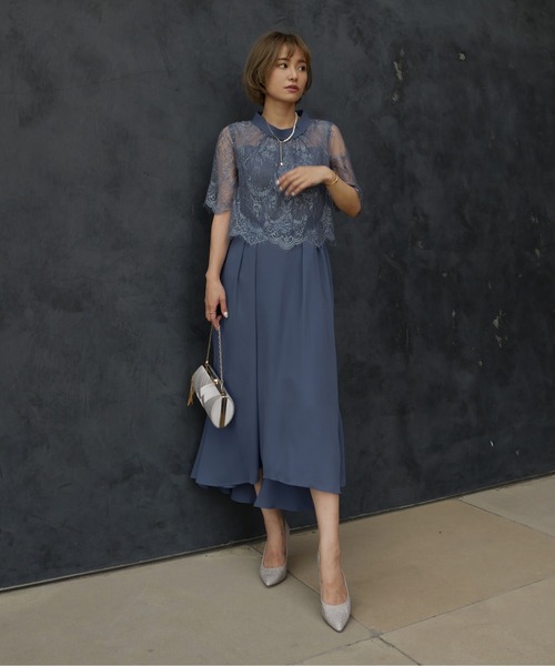 【＊＊＊you＊＊＊】My shawty オケージョンドレス My shawty パンツドレス hight neck lace pants dress