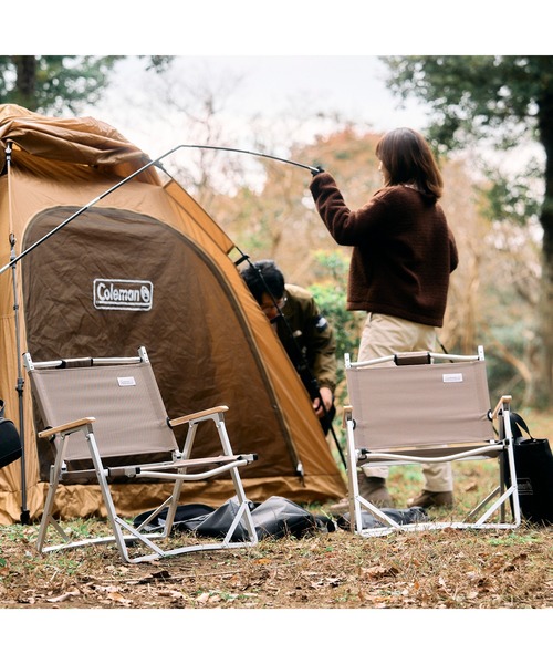 Coleman フォールディングチェア 2脚セット グレージュ Coleman コンパクトフォールディングチェア（グレージュ