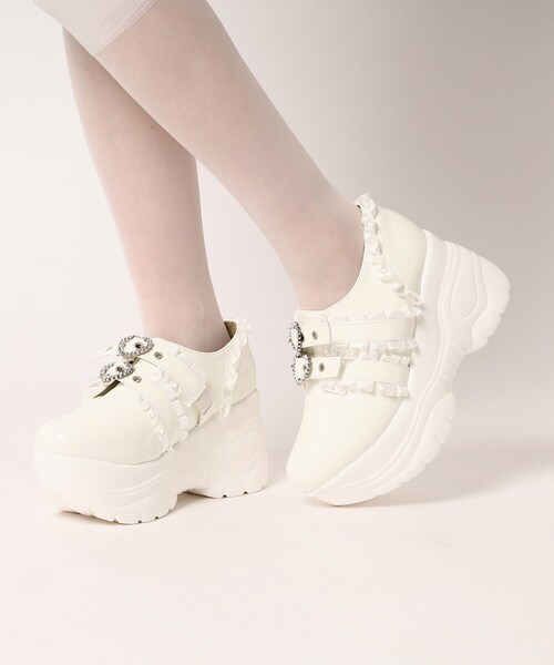 ♡Wilson Tom　ビジュー付メッシュキラキラスニーカー♡ cs T&P スニーカー 厚底キラキラビジュー付きスニーカー