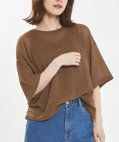tシャツ 「シアートップス」メッシュ半袖プルオーバー レディース | abahouse mavie | 03