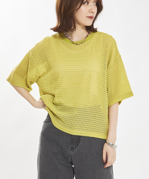 tシャツ 「シアートップス」メッシュ半袖プルオーバー レディース | abahouse mavie | 04