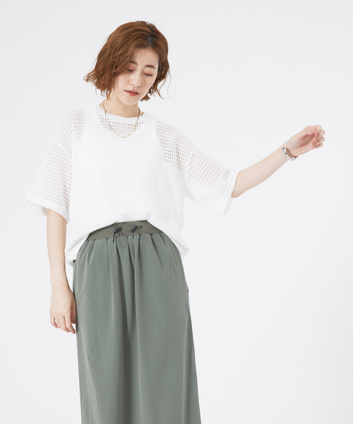 tシャツ 「シアートップス」メッシュ半袖プルオーバー レディース | abahouse mavie | 06