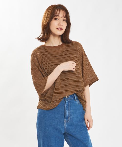 tシャツ 「シアートップス」メッシュ半袖プルオーバー レディース | abahouse mavie | 16