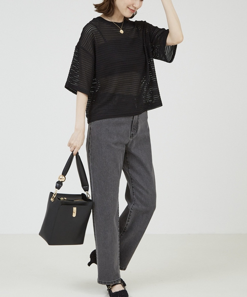 tシャツ 「シアートップス」メッシュ半袖プルオーバー レディース | abahouse mavie | 19