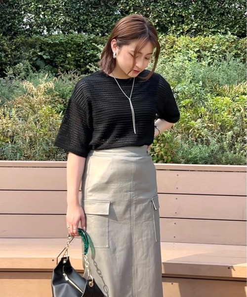 tシャツ 「シアートップス」メッシュ半袖プルオーバー レディース | abahouse mavie | 23