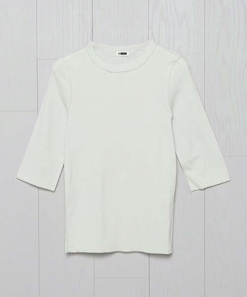 tシャツ 「H」シアーフライス ハーフスリーブカットソー レディースの画像