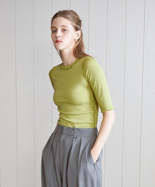 トップス H BEAUTY&YOUTH H BEAUTY&YOUTH UNITED ARROWS tシャツ 「H」シアーフライス