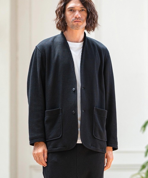 ジャケット・アウター Collarless Twill Jacket CROPPED COLLARLESS TAILORED JK｜J&M DAVIDSON｜ジェイアンド