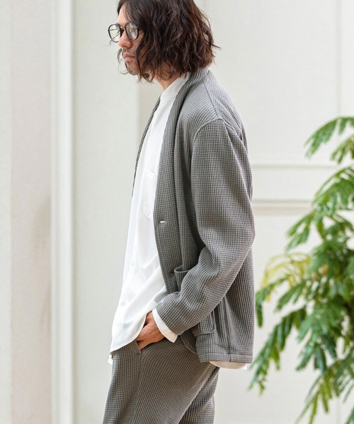 ジャケット・アウター Collarless Twill Jacket CAMBIO ジャケット ノーカラージャケット mj9536- Heavy Waffle