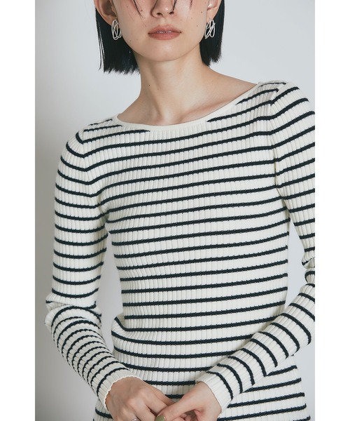 I20 美品 S 1 ドゥロワー ロゴあり カシミヤ100% ニット レディース Drawer（ドゥロワー）の「DRAWER カシミヤファー バイカラーロング