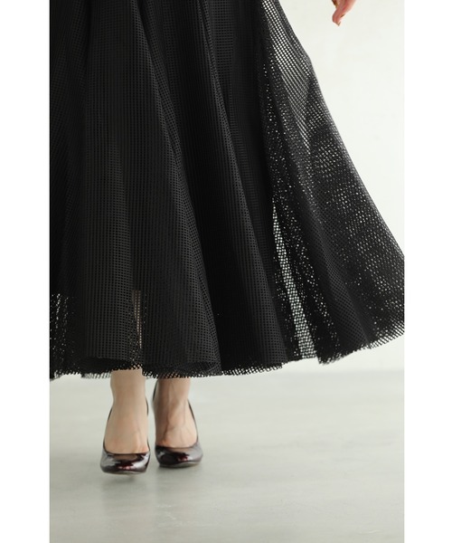 cawaii スカート （黒）たっぷりの生地感が揺らめくメッシュベール  