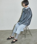 サンダル Wリボンフェイクレザーフラットミュー...の詳細画像5