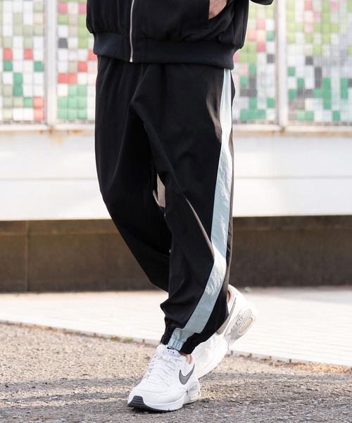 CAMBIO パンツ mp12076- サイドラインナイロンジョグパンツ