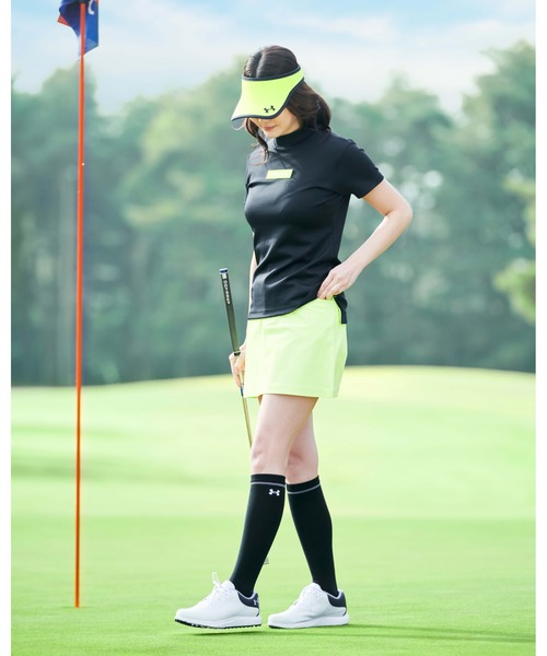 FR2GOLF ポロシャツ　レディース　M ゴルフ UNDER ARMOUR ポロシャツ ポロ UAアーマーニット ショート