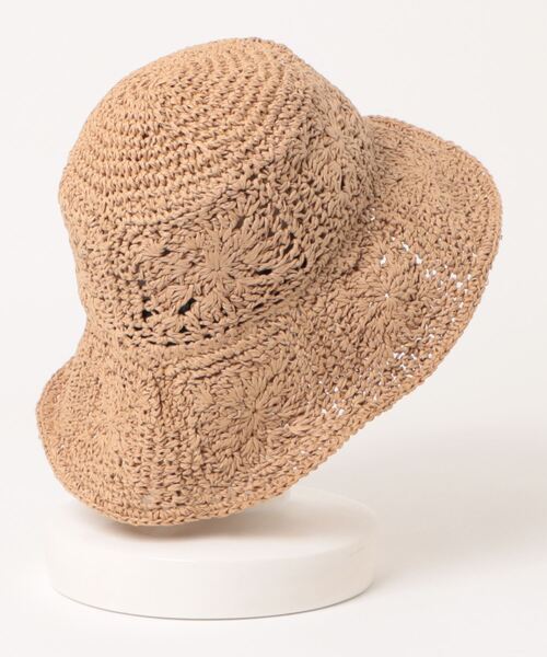 polcadot 帽子 ハット Flower Bucket/フラワー編みバケット