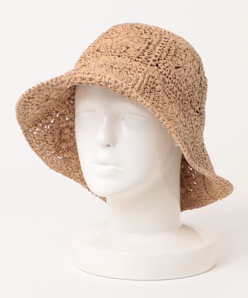 polcadot 帽子 ハット Flower Bucket/フラワー編みバケット