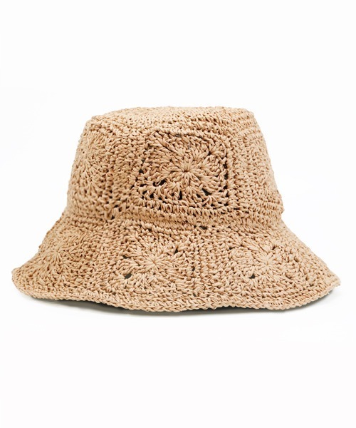 polcadot 帽子 ハット Flower Bucket/フラワー編みバケット