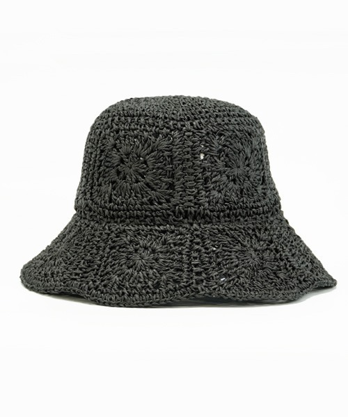 SINOON★ Flower Bucket Hat★フラワージャカードバケットハット polcadot 帽子 ハット Flower Bucket/フラワー編みバケット